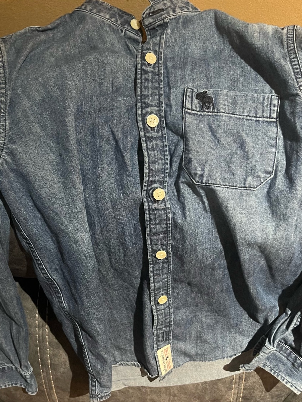 Denim Button-Up Shirt - Blue Abercrombie Kids